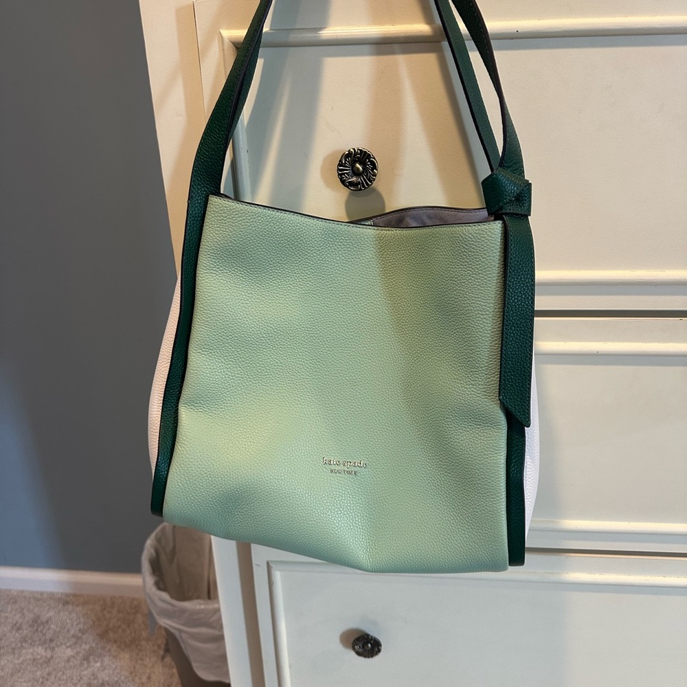 Kate Spade Mint and Dark Green Shoulder Bag